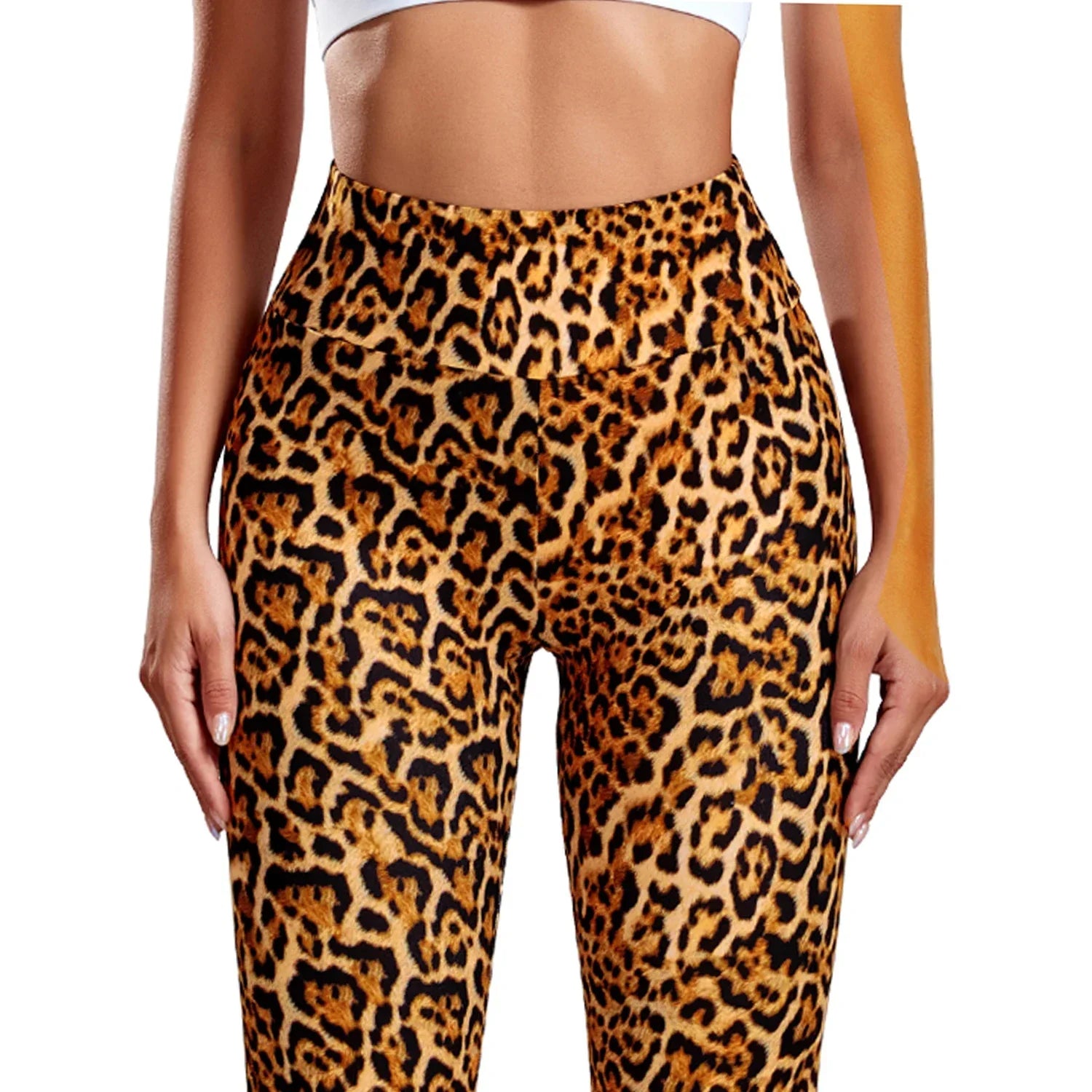 Animal Print Leggings For Women - Golden Leopard / S