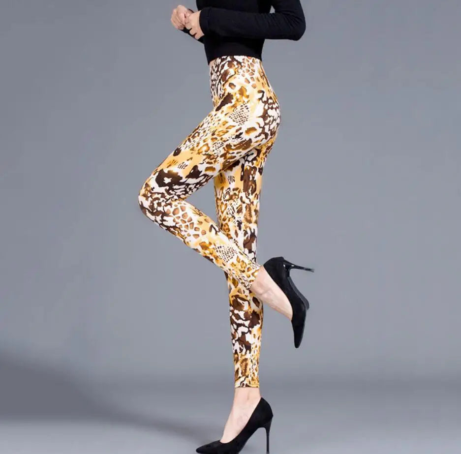 Animal Print Leggings Womens - XL