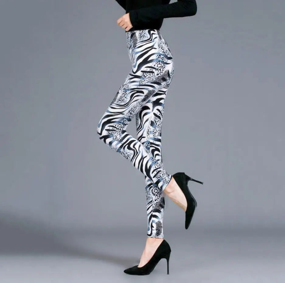 Animal Print Tights - S