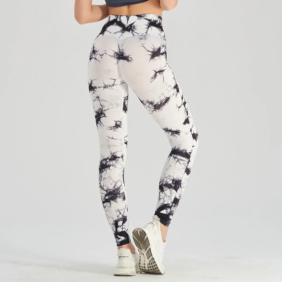 Black And White Tie Dye Leggings - ck-Balck White / S