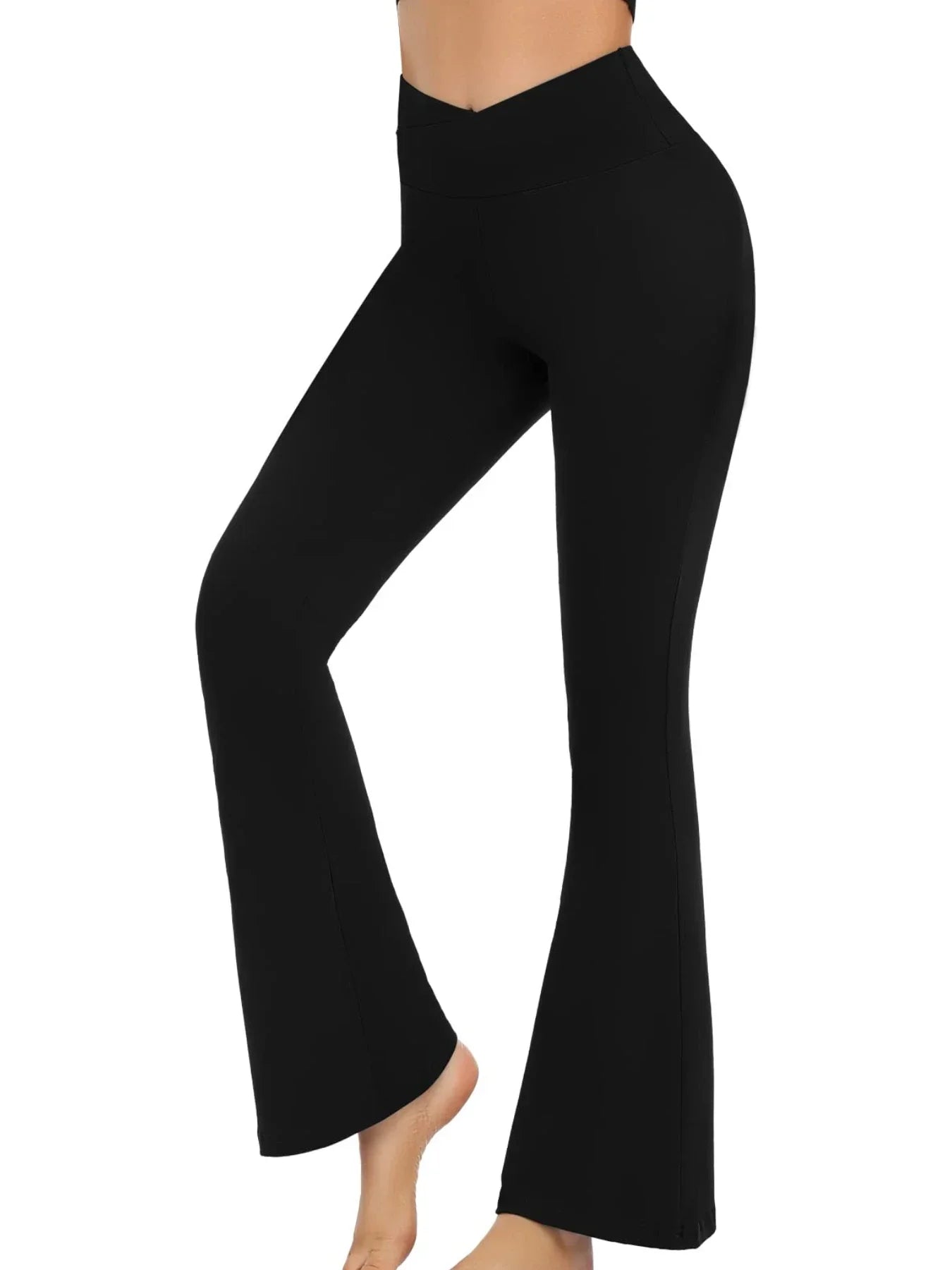 Black Flare Leggings - Black / XL