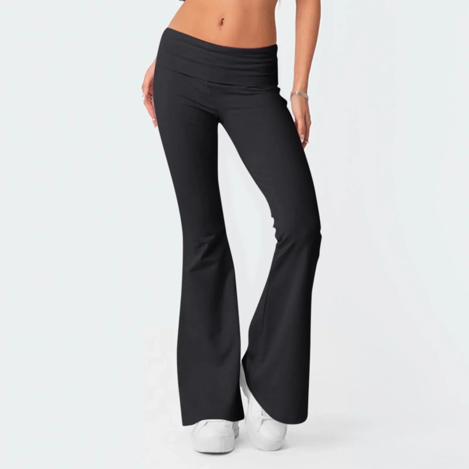 Black Flared Leggings - Black / M