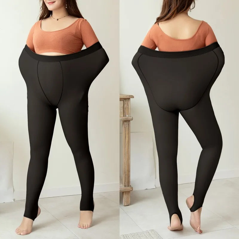 Black Fleece Leggings - black2-stirrupped / 220g (Extra Large)