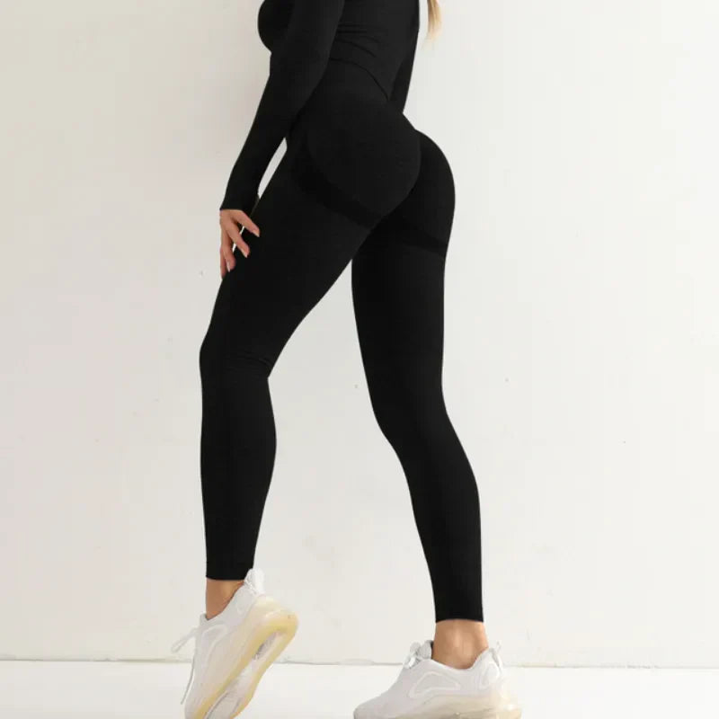 Black Sports Leggings - Black / XL