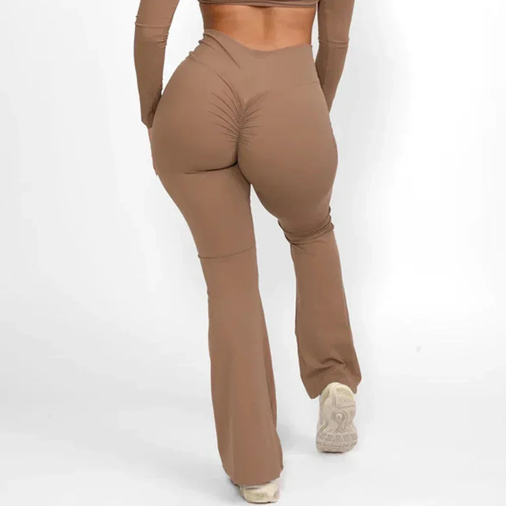 Brown Flare Leggings - M