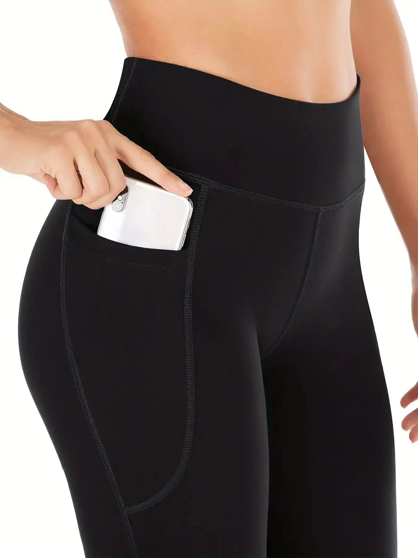 Flare Leggings Black With Pocket