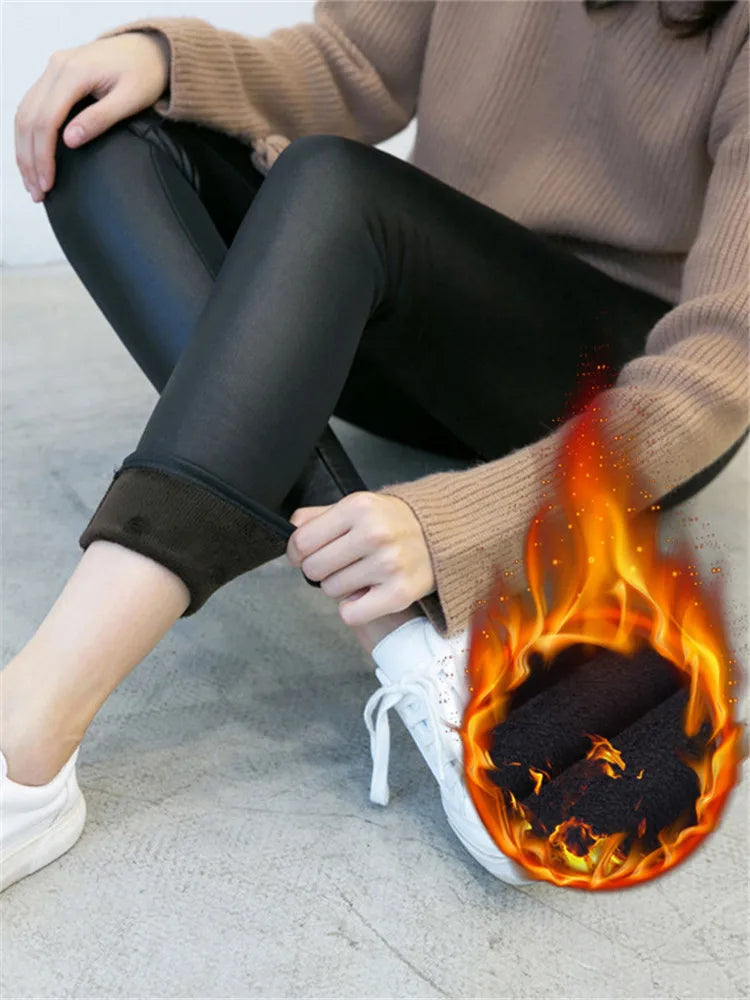 Fleece Lined Faux Leather Leggings