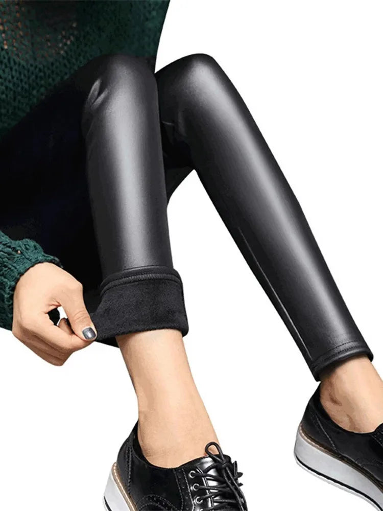 Fleece Lined Faux Leather Leggings