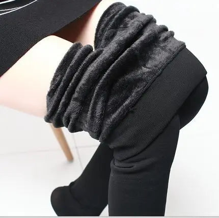 Fleece Lined Leggings Black - Black / One Size