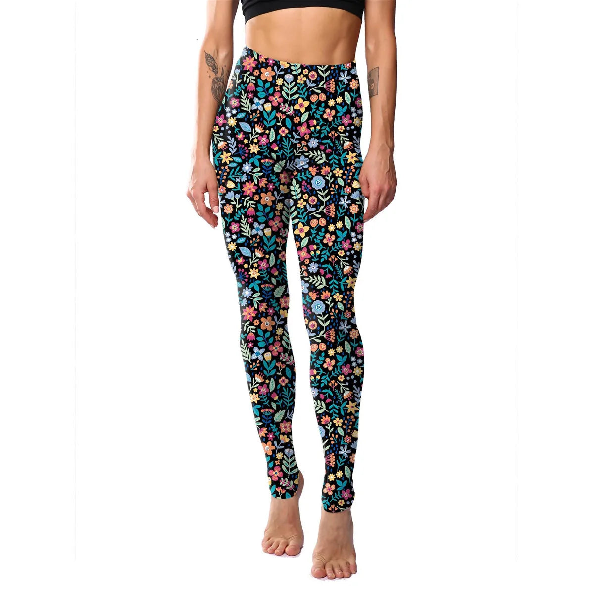 Floral Exercise Leggings - S-M(40-60kg)