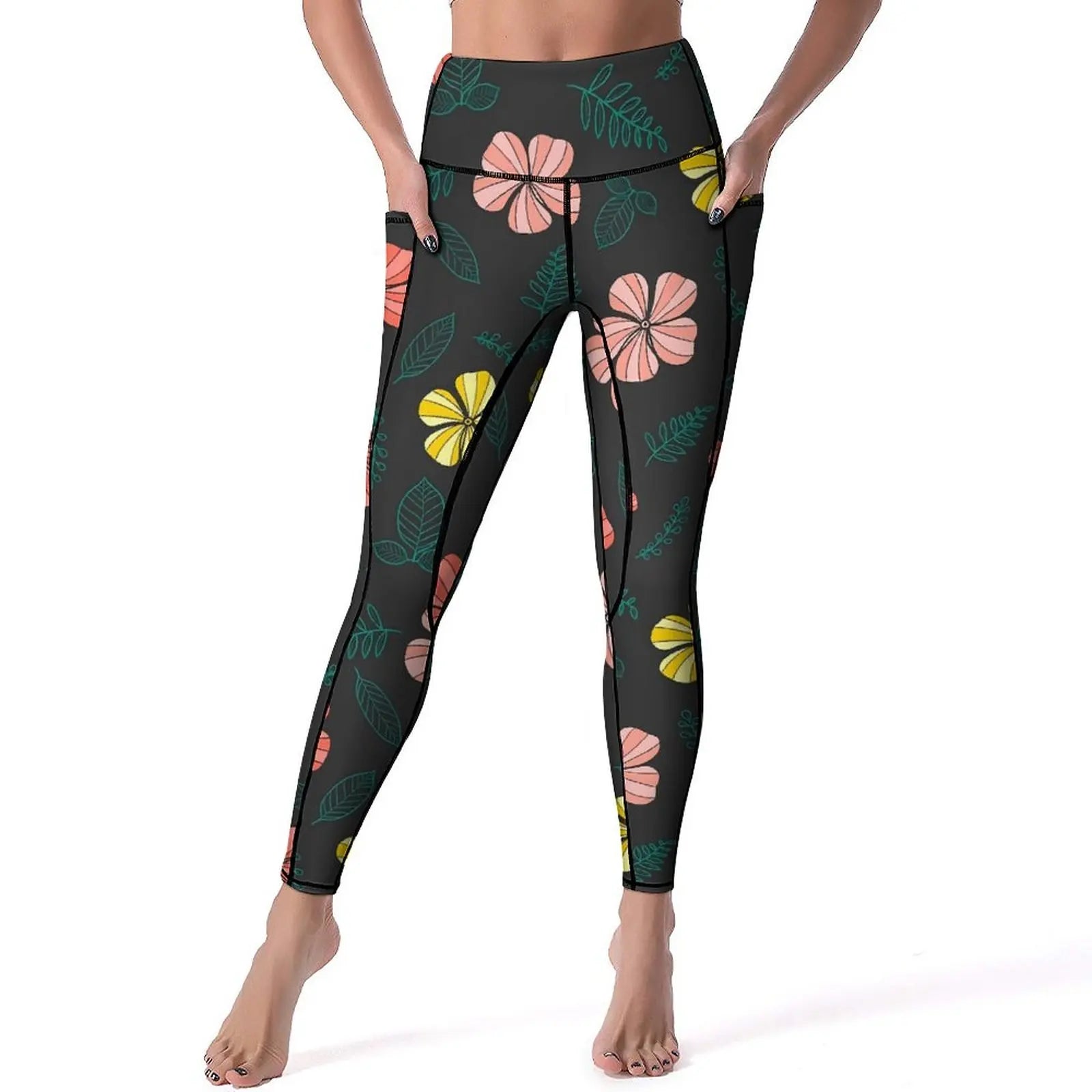 Floral Print Leggings - L