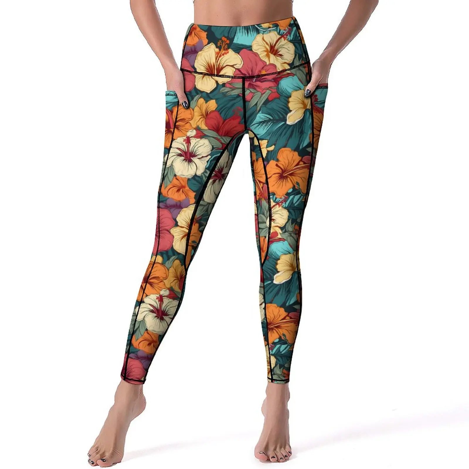 Floral Workout Leggings - XL