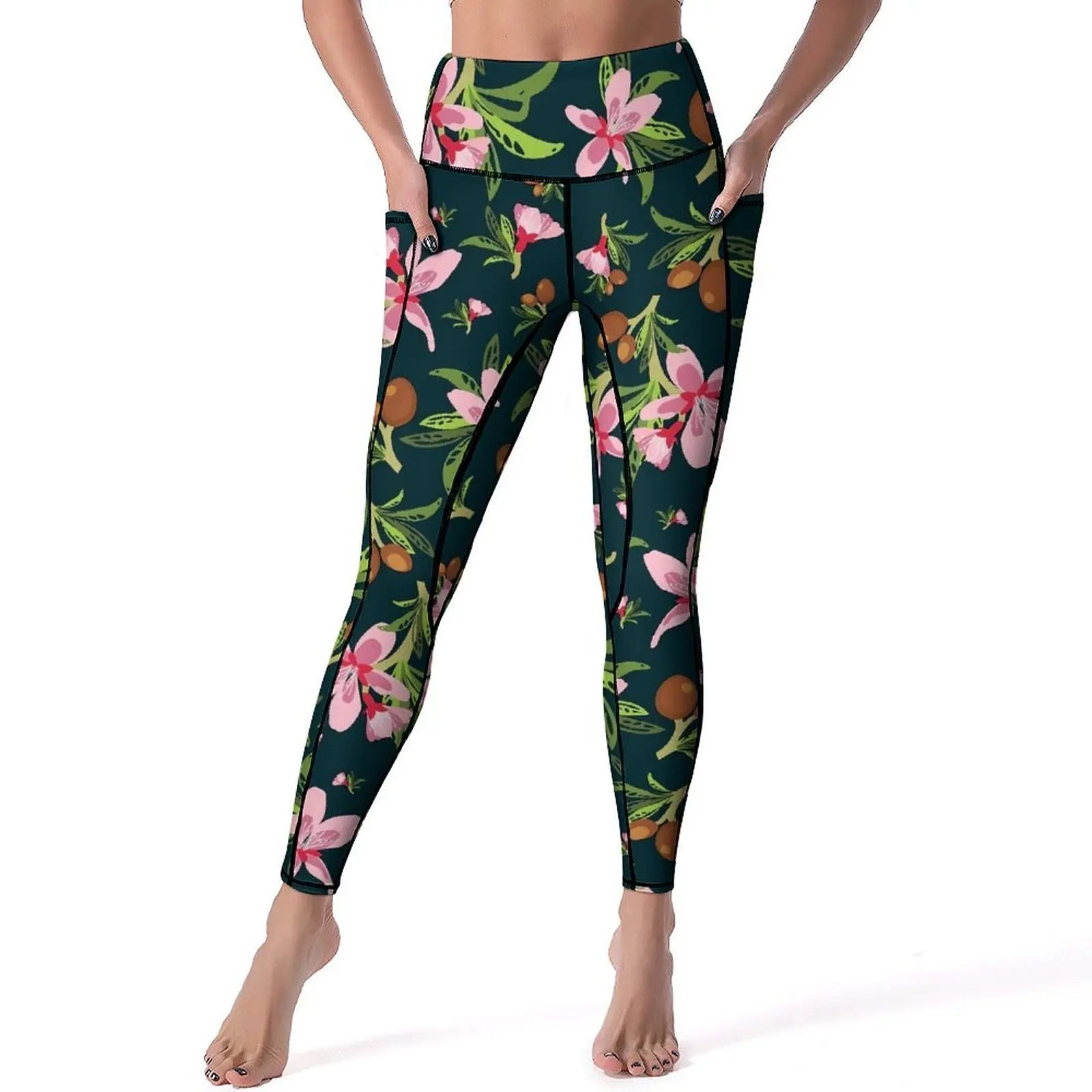 Floral Yoga Pants - L