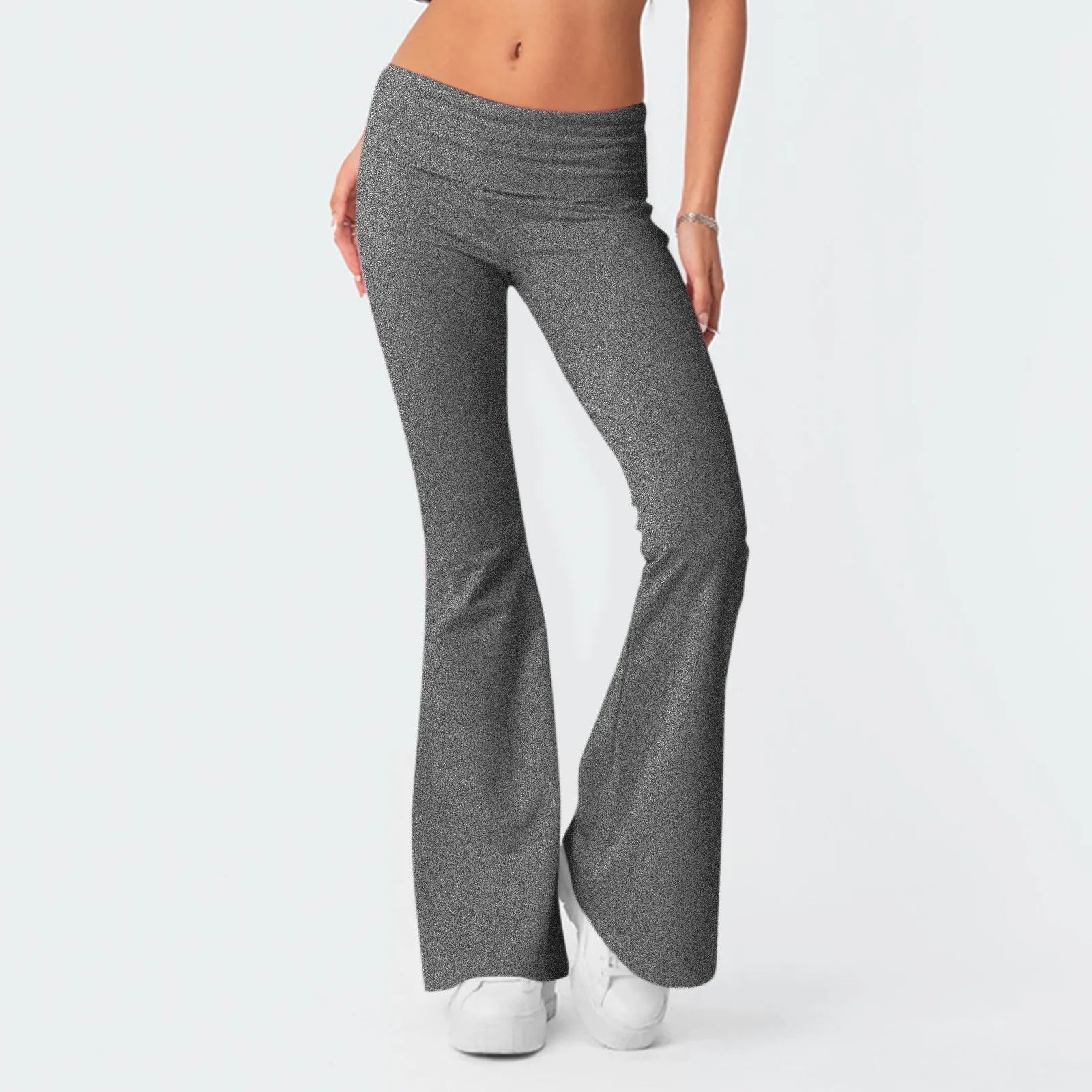 Grey Flare Leggings - Dark Gray / L