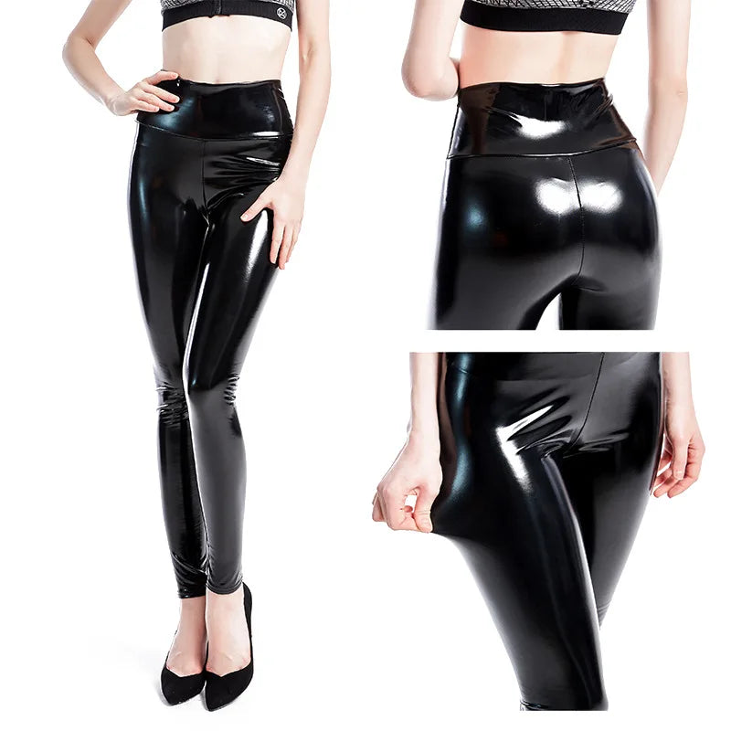 Latex Black Leggings