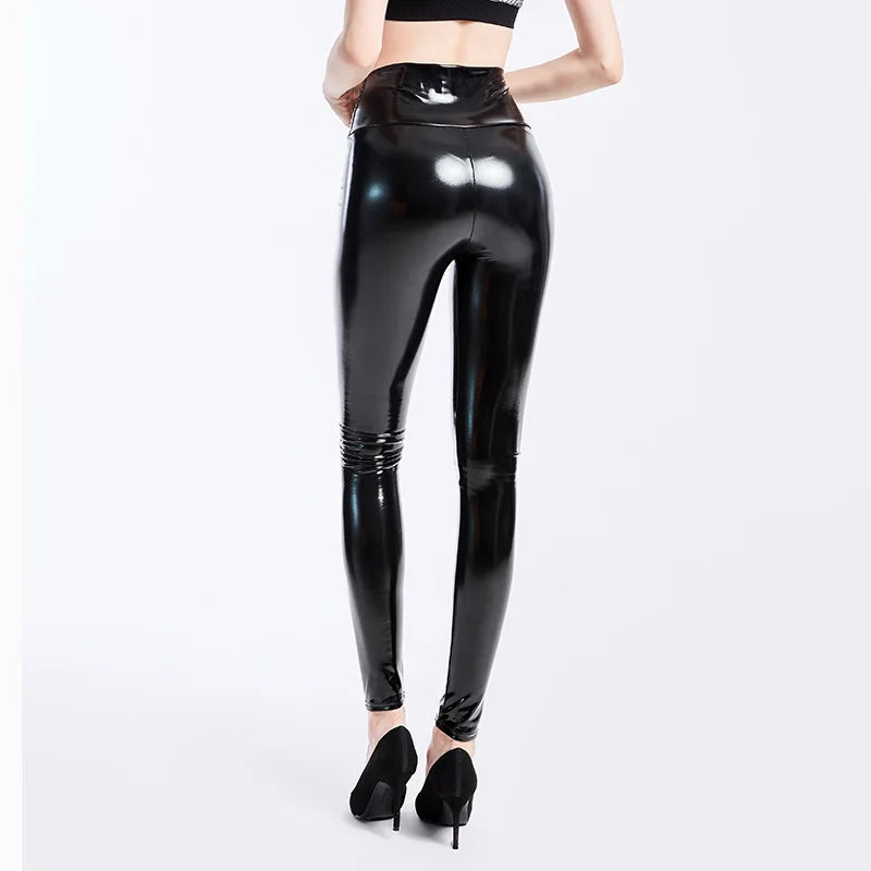 Latex Black Leggings - Black / XL