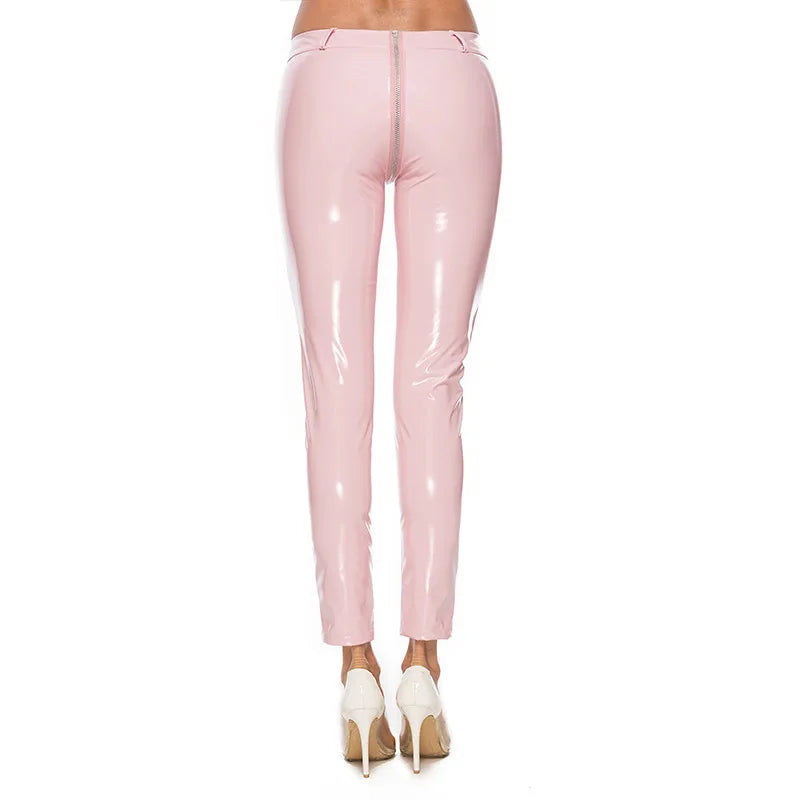 Pink Latex Leggings - Pink / 4XL