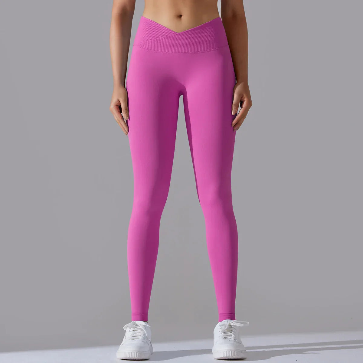 Pink Seamless Leggings - Rose Red / XXL