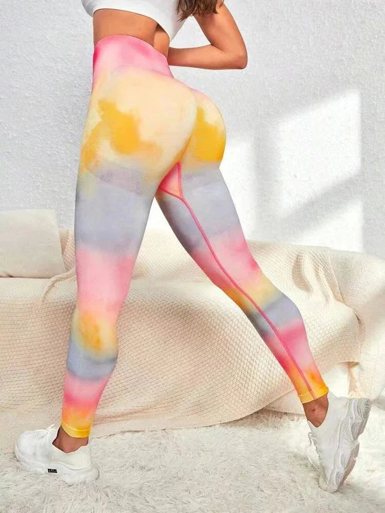 Pink Tie Dye Workout Leggings