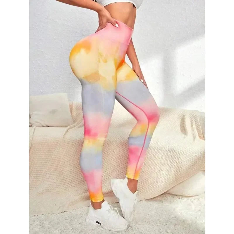 Pink Tie Dye Workout Leggings