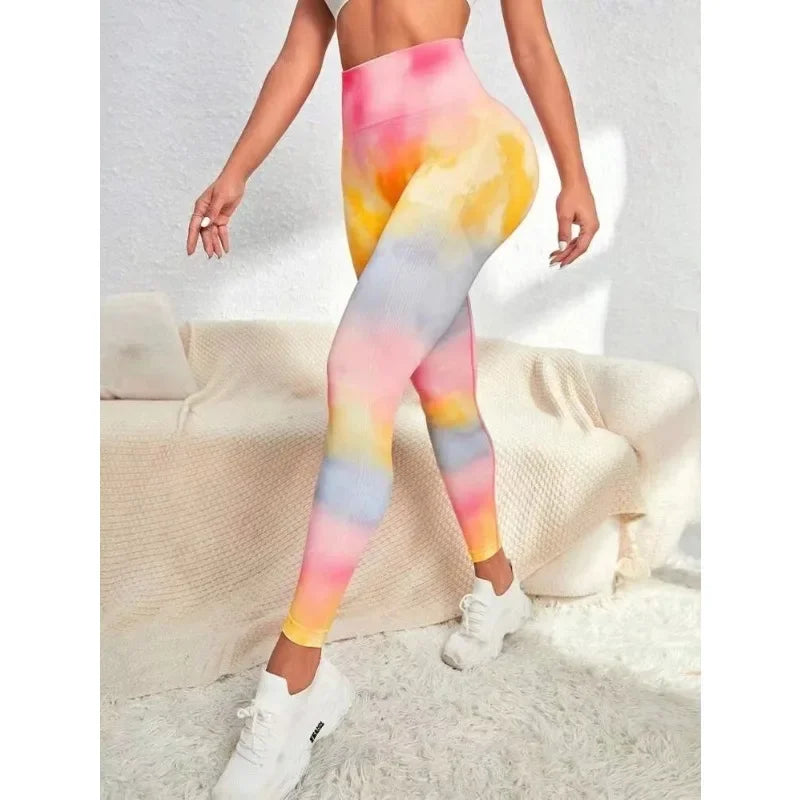 Pink Tie Dye Workout Leggings