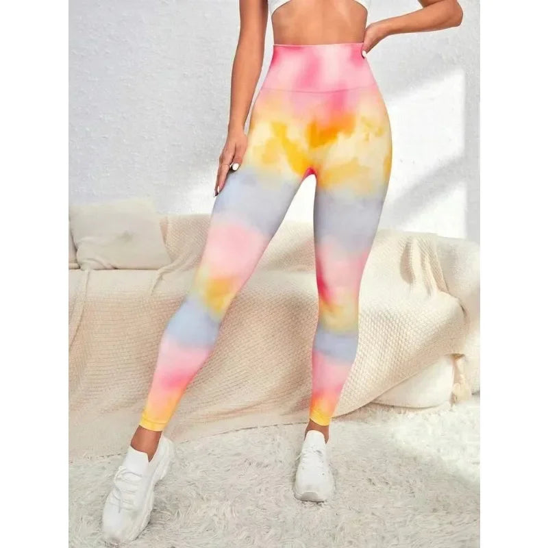 Pink Tie Dye Workout Leggings