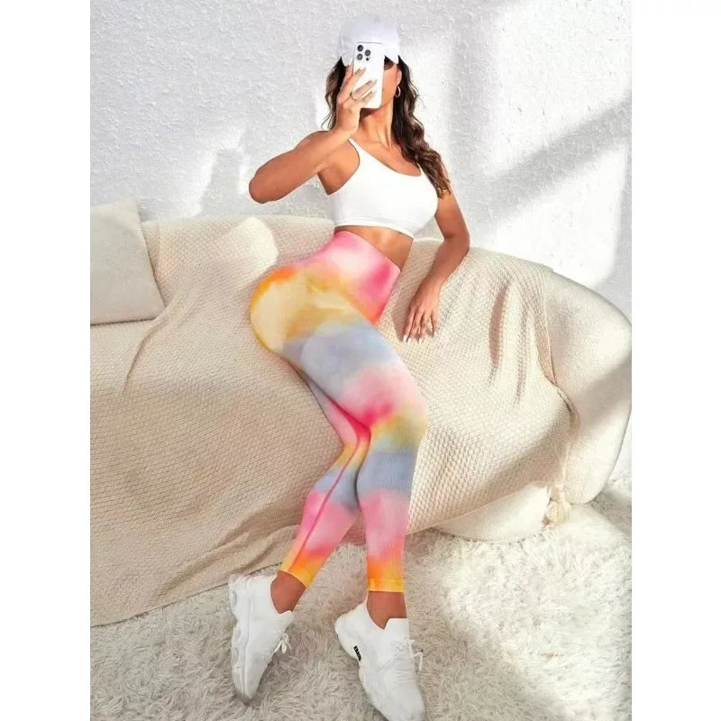 Pink Tie Dye Workout Leggings