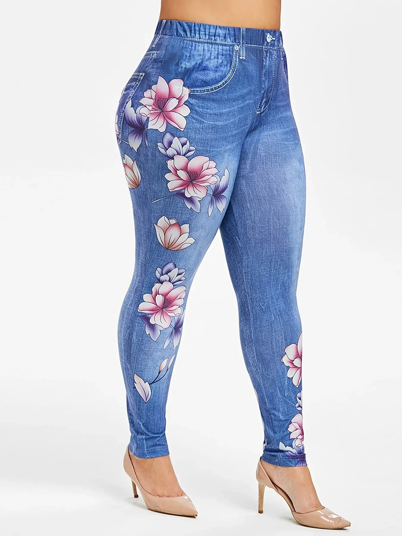 Plus Size Floral Leggings Jean