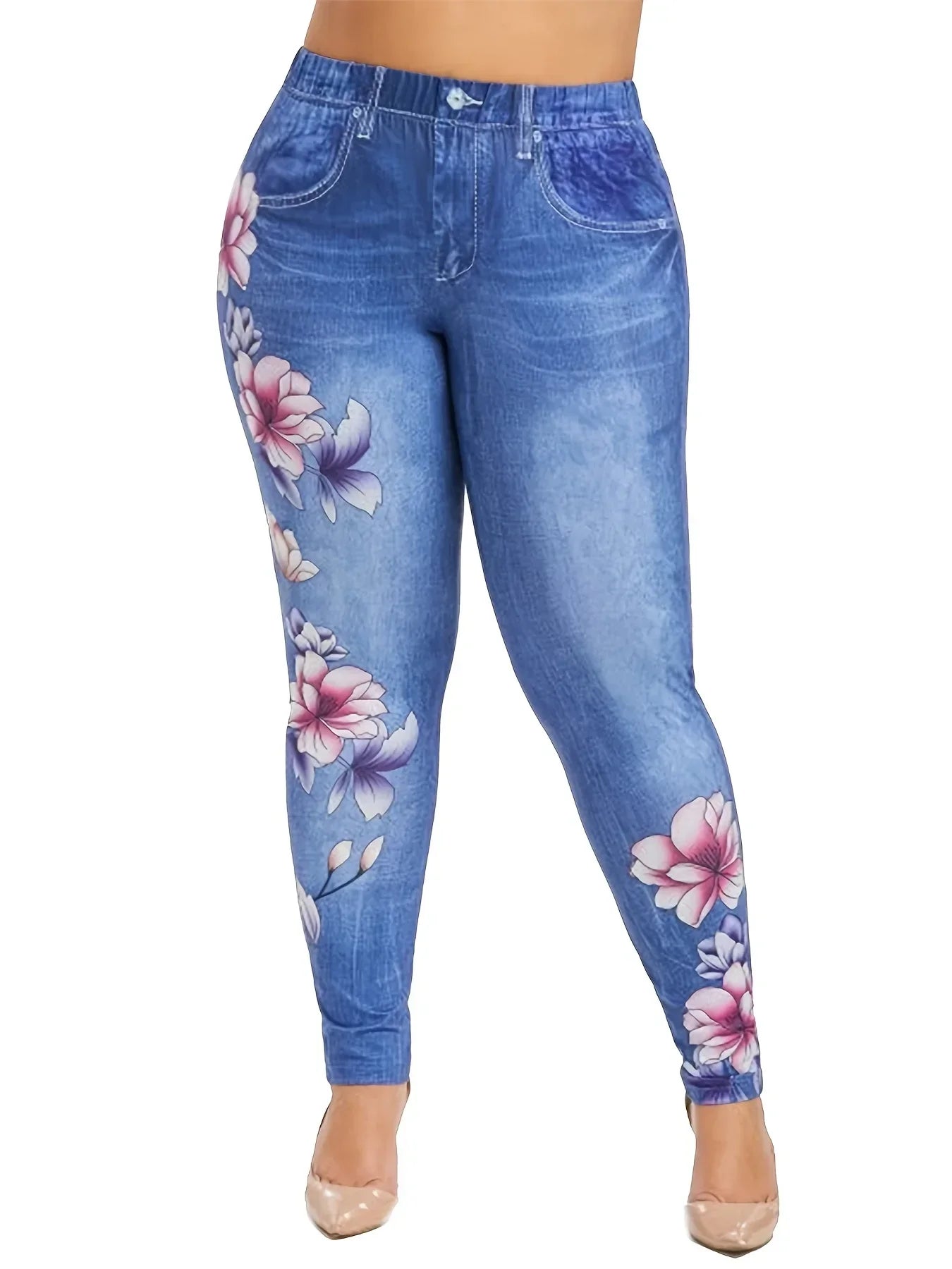 Plus Size Floral Leggings Jean