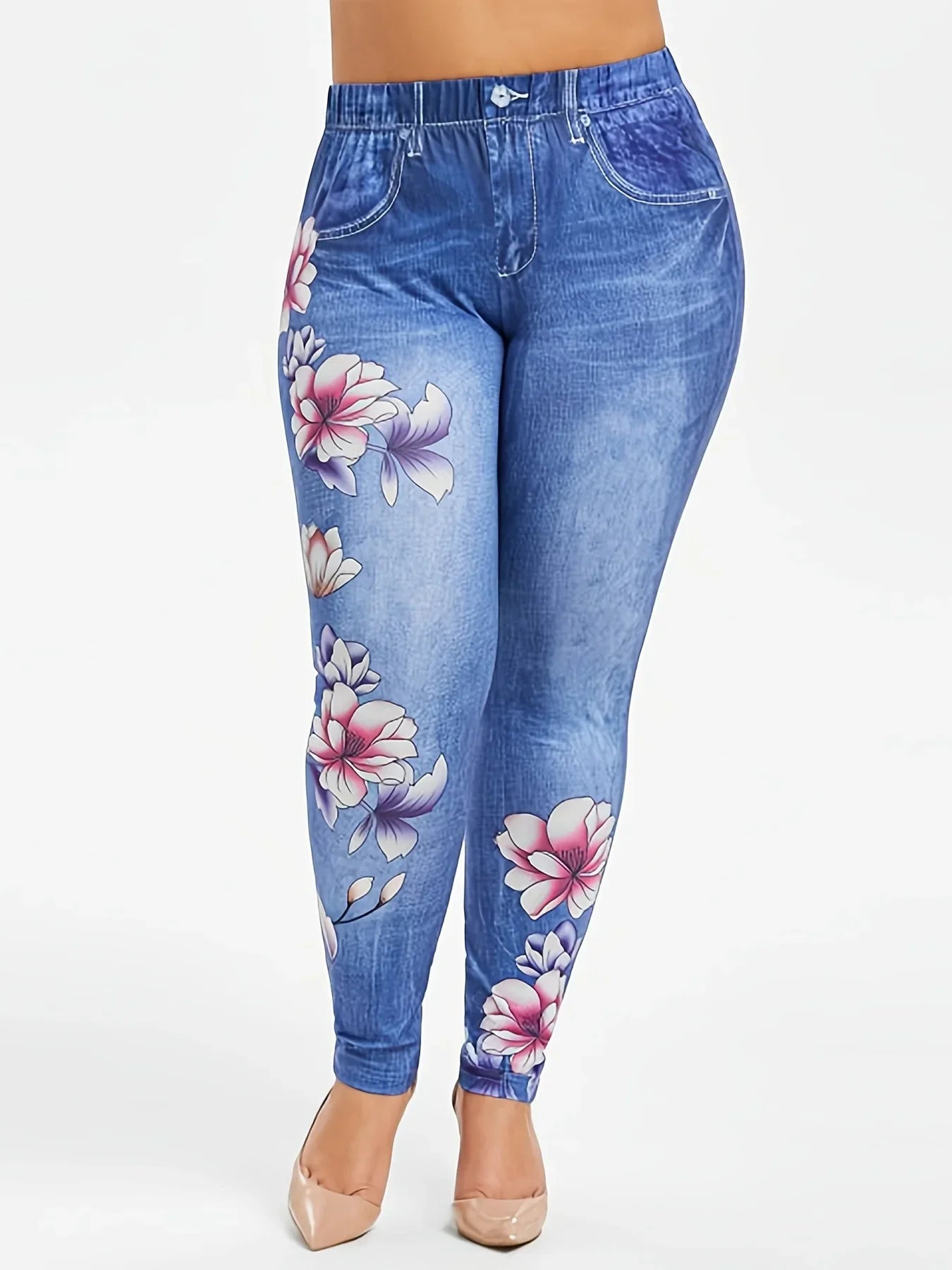 Plus Size Floral Leggings Jean