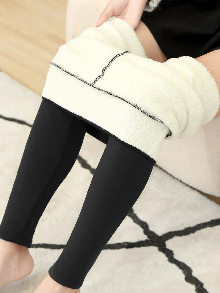 Polar Fleece Leggings - No pattern black / L