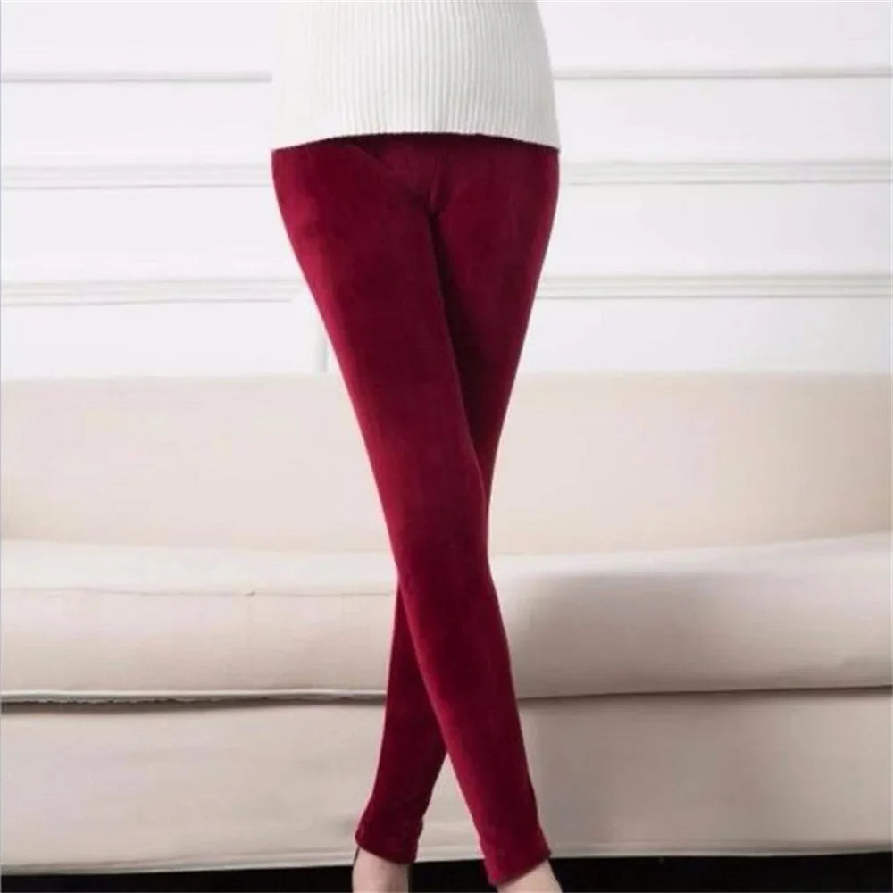 Red Velvet Leggings - Red / XXL