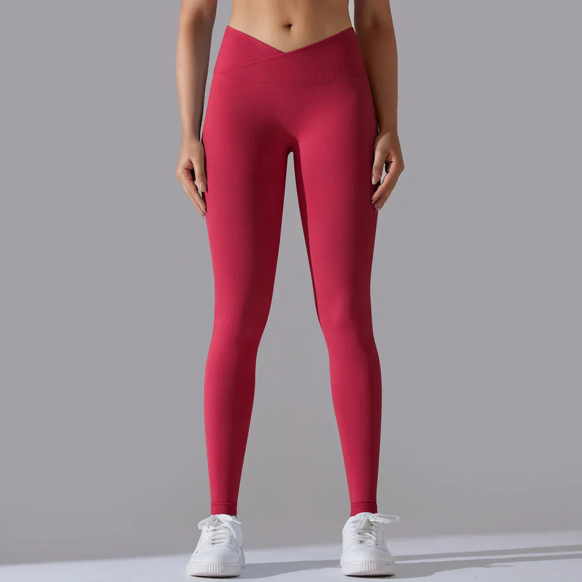 Seamless Compression Leggings - Red / XL