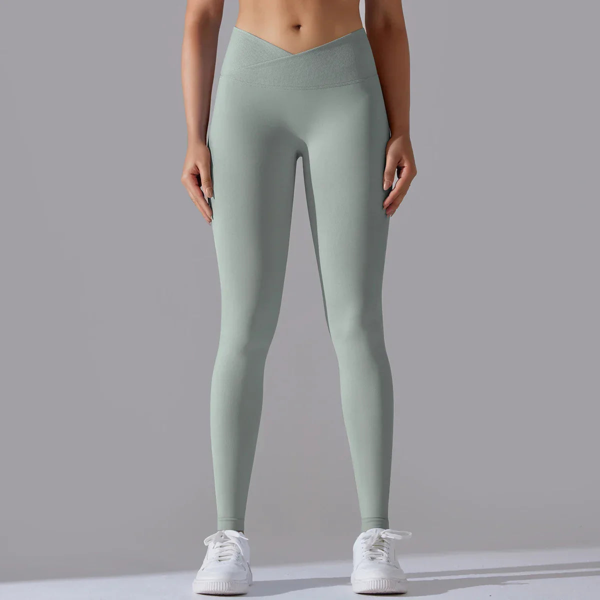 Seamless Gym Leggings - Light Grey / M