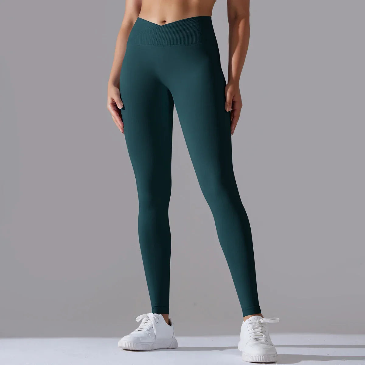 Seamless High Waisted Leggings - Jungle Green / XL