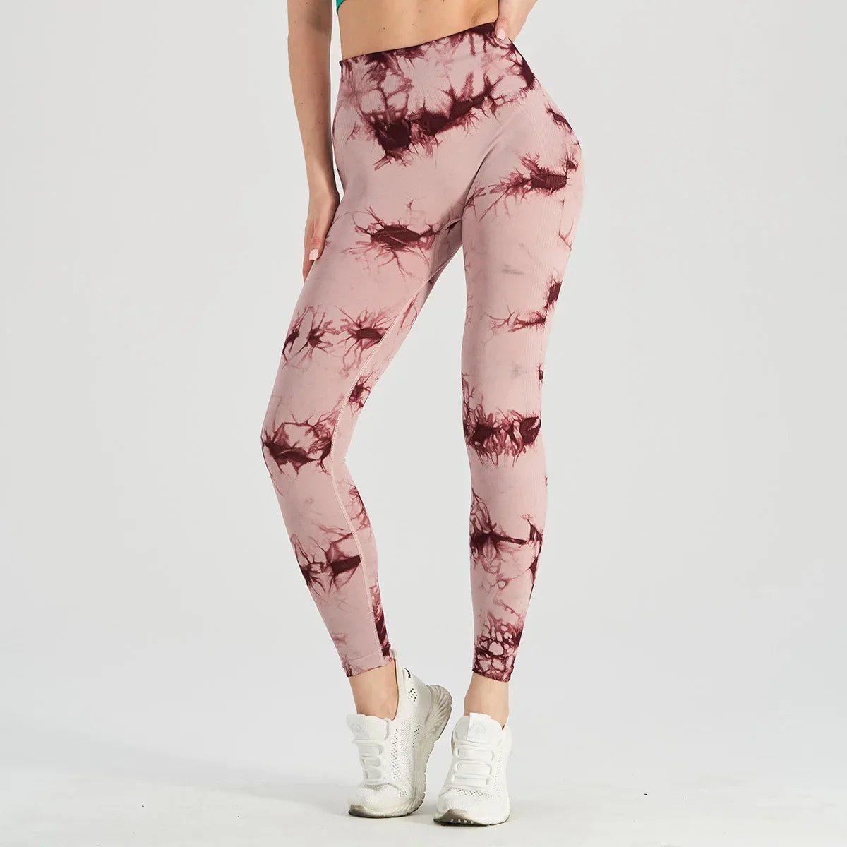 Tie Dye Leggings Womens - ck-Light Peach / S