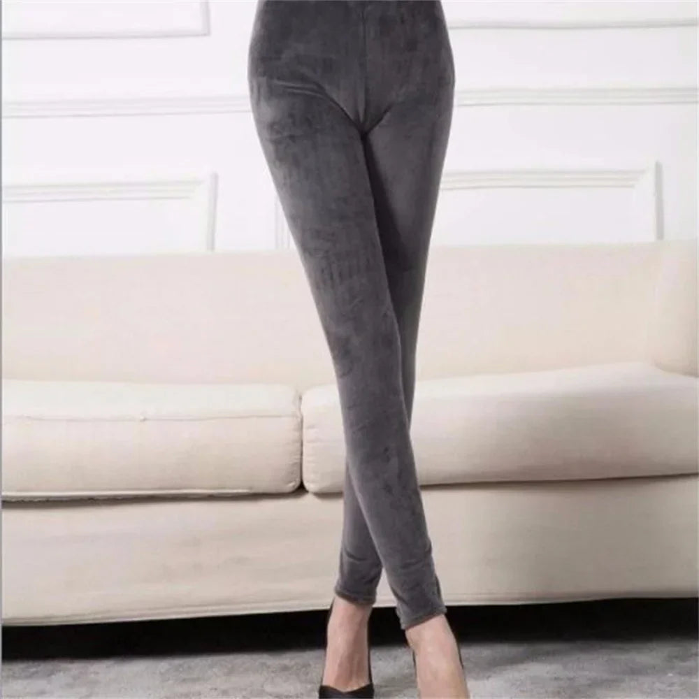 Velvet Leggings - GRAY / XXL