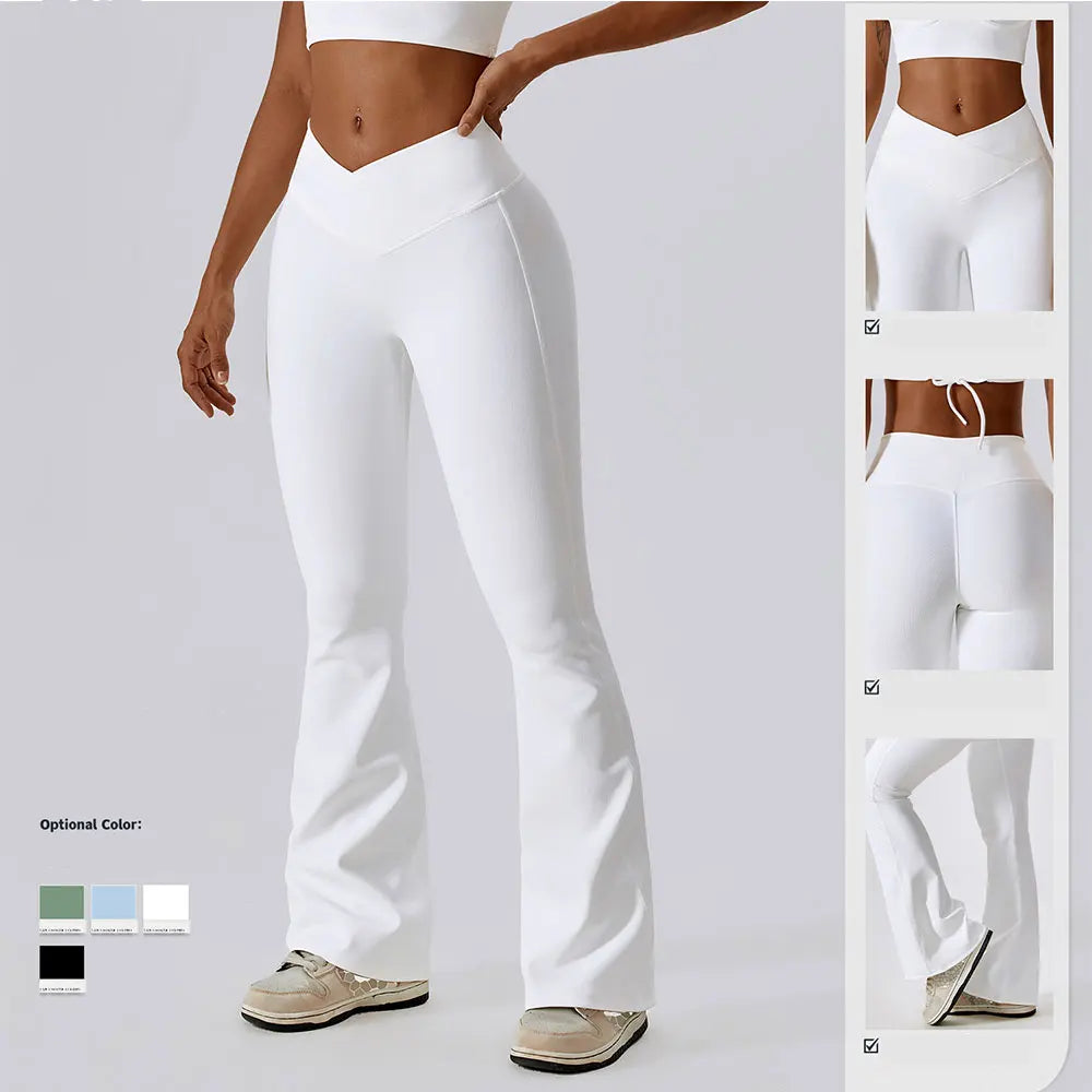 White Flare Leggings